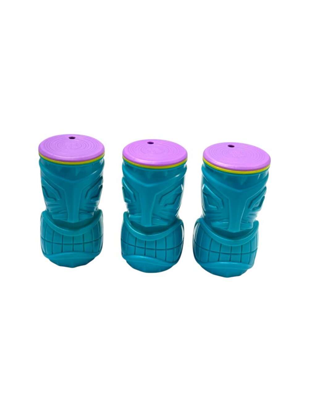 Cool Gear Tiki Tumblers 16oz‎ Teal Blue Set of 3 Double Wall Insulated Plastic